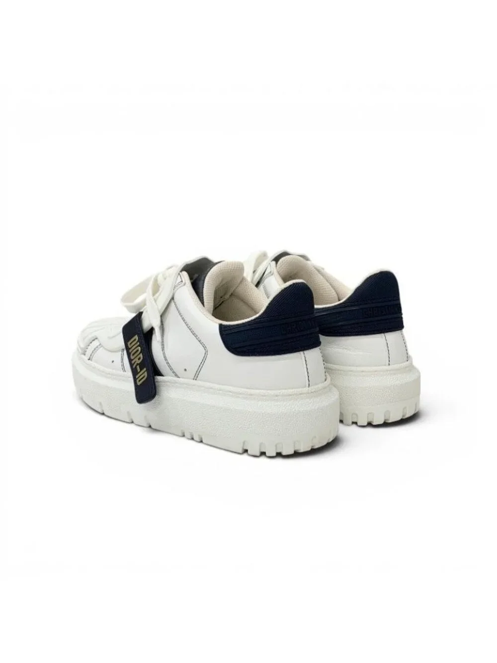 Dior Id Sneakers Leather Rubber White Black Logo Velcro - Picture 4 of 10